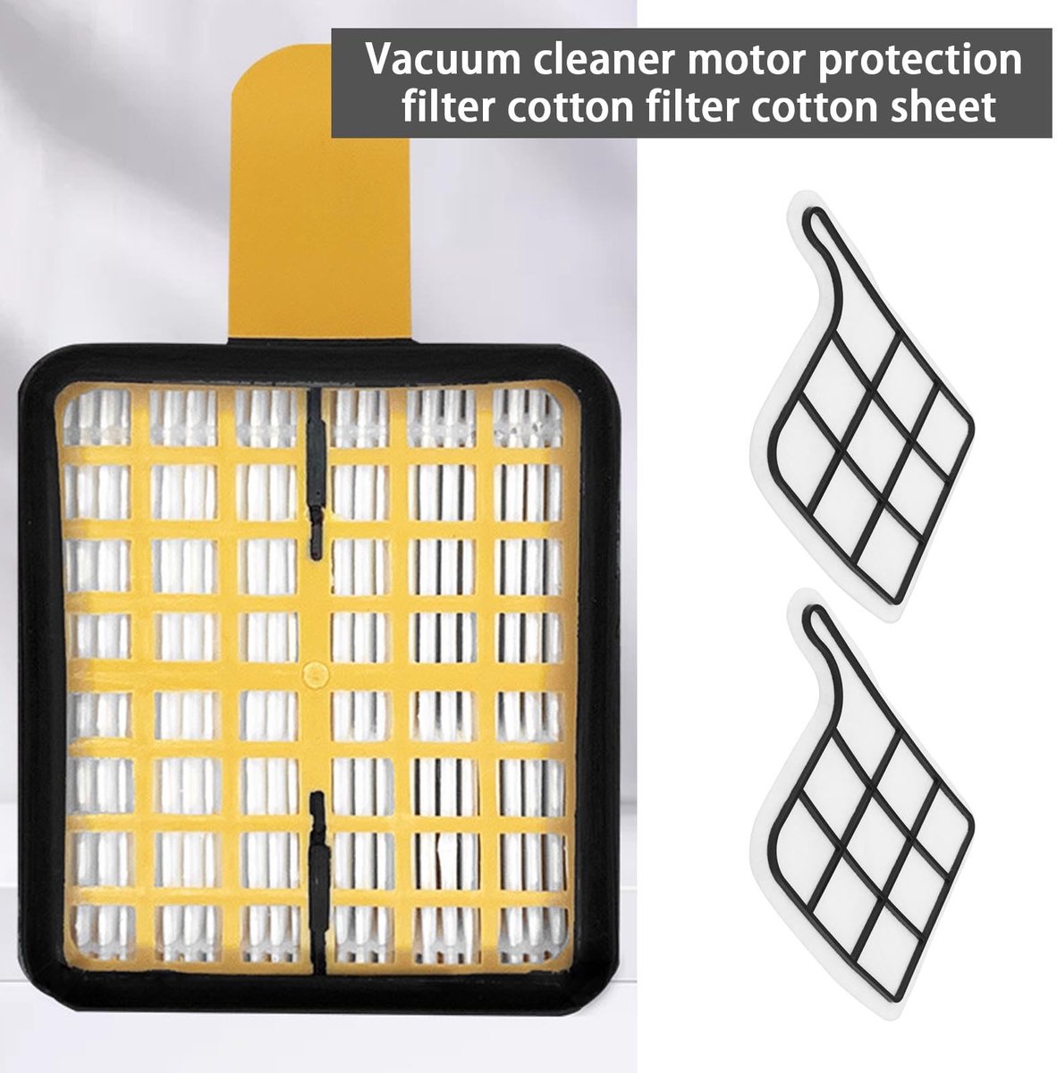 Dailygoods- Motorfilter Set van 3 - Motorbeschermingsfilter - Stofzuigerfilter - Compatibel met Vorwerk Kobold VK135/VK136 - Duurzaam - 122x90x6 mm