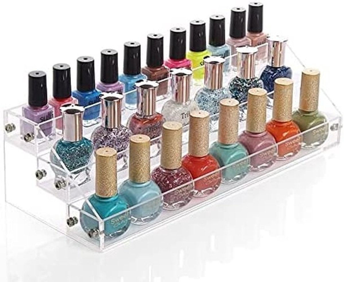 Dailygoods- Nagellakstandaard Draaibaar - Make-up Organizer - Transparant - Acryl - Hoge Capaciteit - Eenvoudig te Monteren