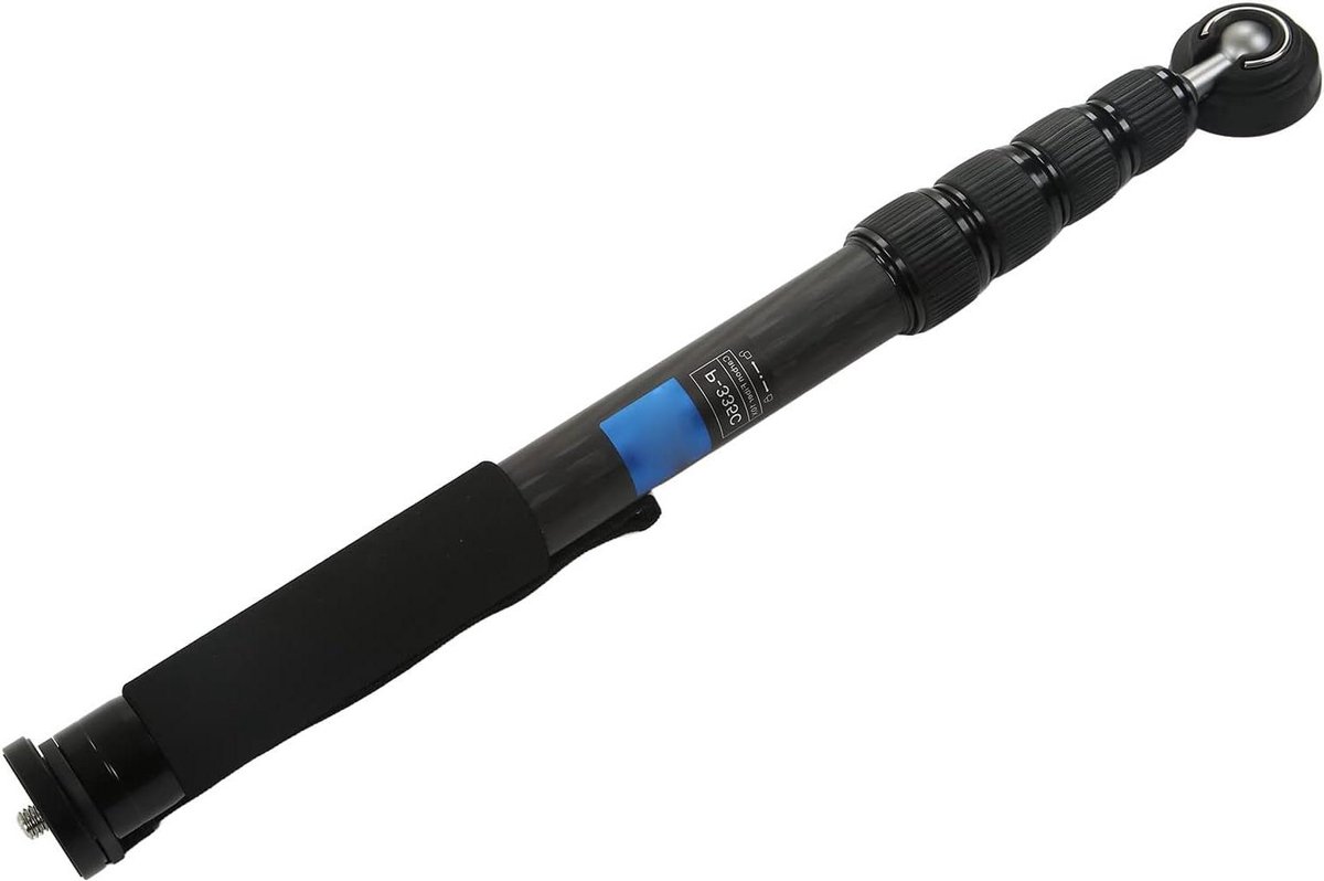 Uitschuifbare Camera Monopod - Lichtgewicht Statief - Stabiele Foto's Maken - Koolstofvezel Constructie - Tot 167 cm - Zwart