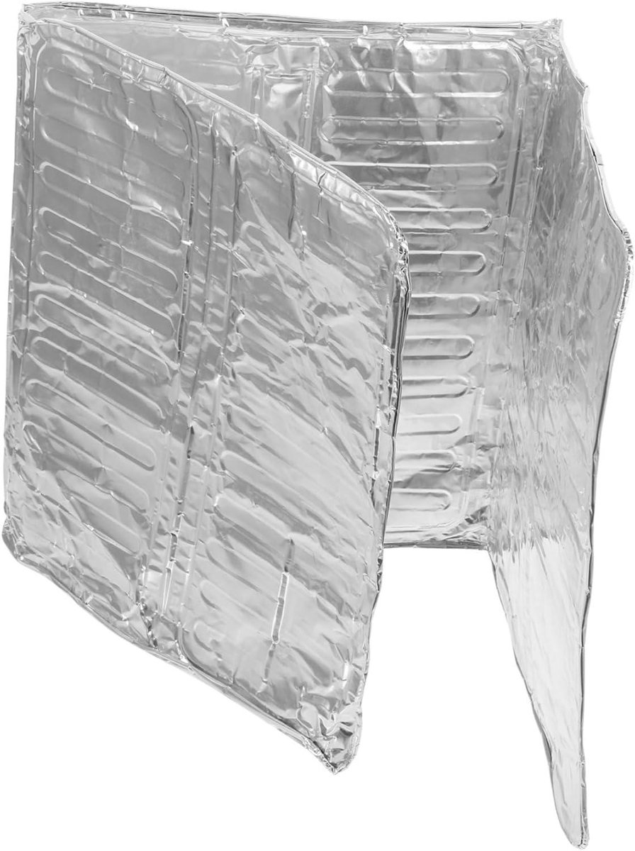 Olieschot Kookplaat Spatbescherming Keuken Koken Zonder Vlekken Opvouwbaar Aluminiumfolie 32 x 28 x 27.5 cm Zilver