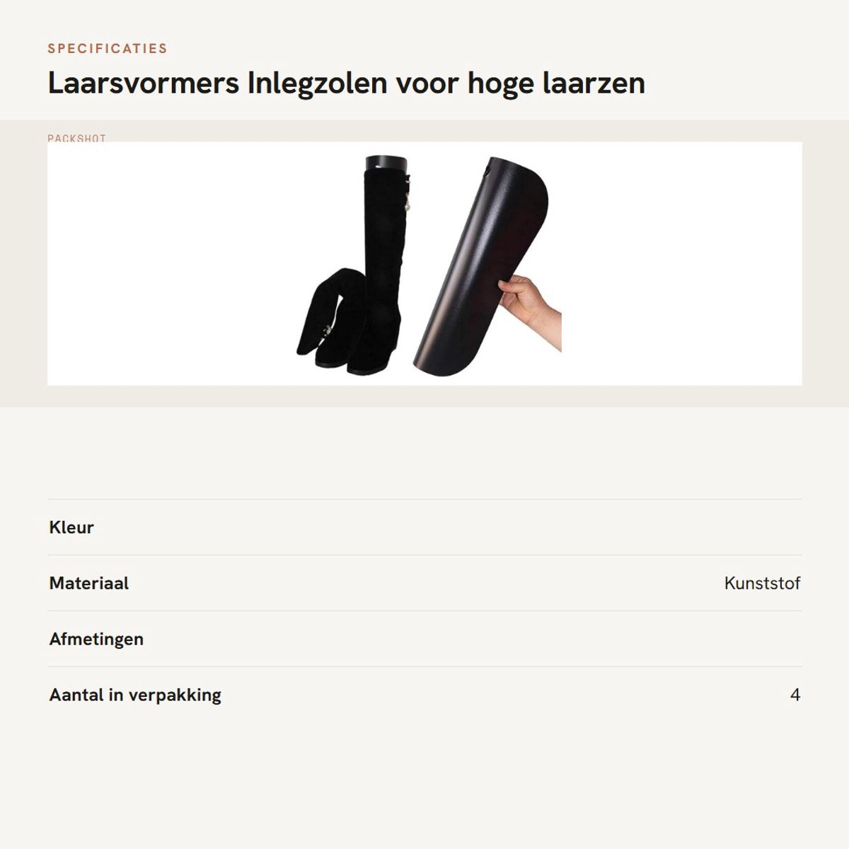 Dailygoods- Inlegzolen Laarsvormers - 2 Paar - Kunststof - Ondersteuning voor Hoge Laarzen - Lichtgewicht - Bescherming tegen Rimpels