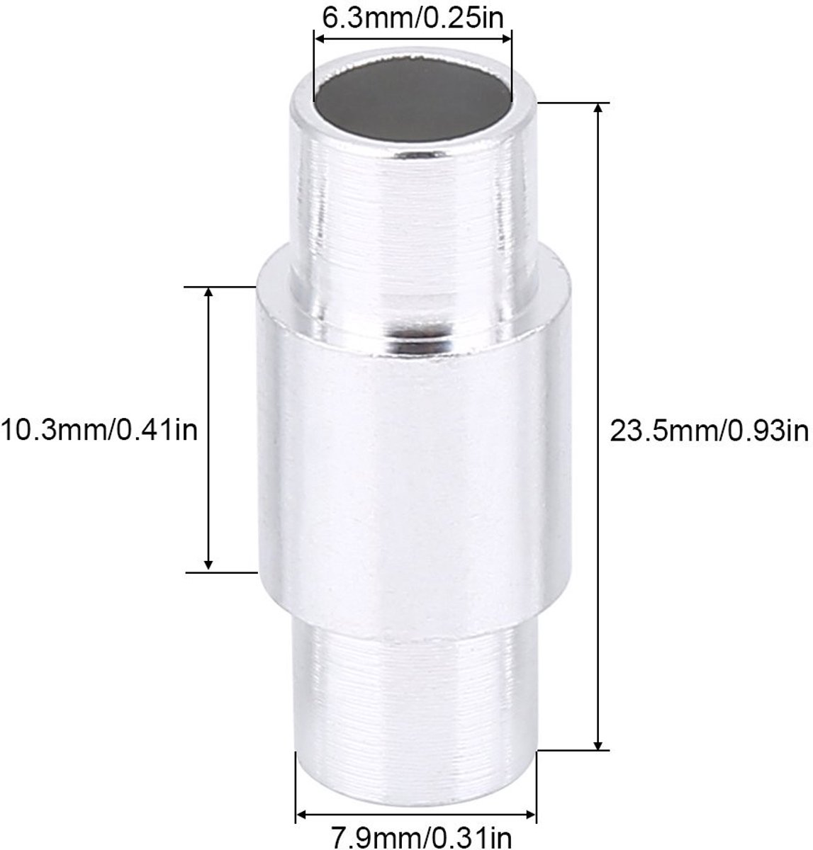 Dailygoods- Lagerafstandhouders 10 stuks - Aluminium afstandhouders - Skate-lagers - Inline skates - 8 mm lagers - 6 mm assen - Totale lengte 23,5 mm