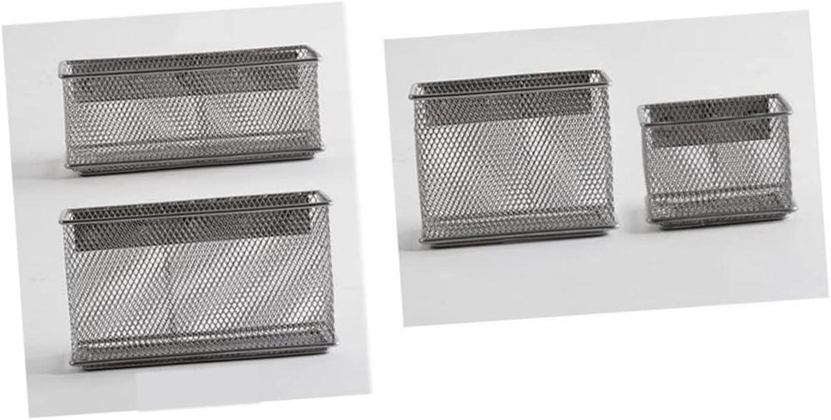 Magnetische Opbergbox - Opbergrek Koelkast - Keuken Ordenen - Hol Ontwerp - Medium - Zilverkleurig