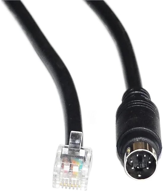 Verbindingskabel - Adapterkabel - Sim Racing - Mini Din naar RJ12 - 2 Meter - Zwart — afbeelding 5