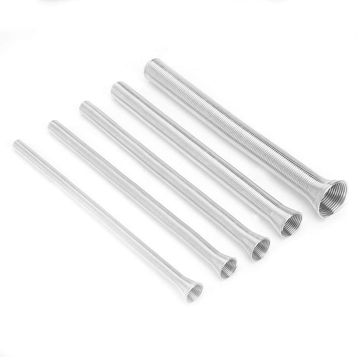 Dailygoods- Buisbuiger Set van 5 Stuks - Super Elastisch - Geschikt voor Koperen/Aluminium/Dunwandige RVS Buizen - Hoogwaardige Stalen Ring - Lengte 21 cm - Buisbocht