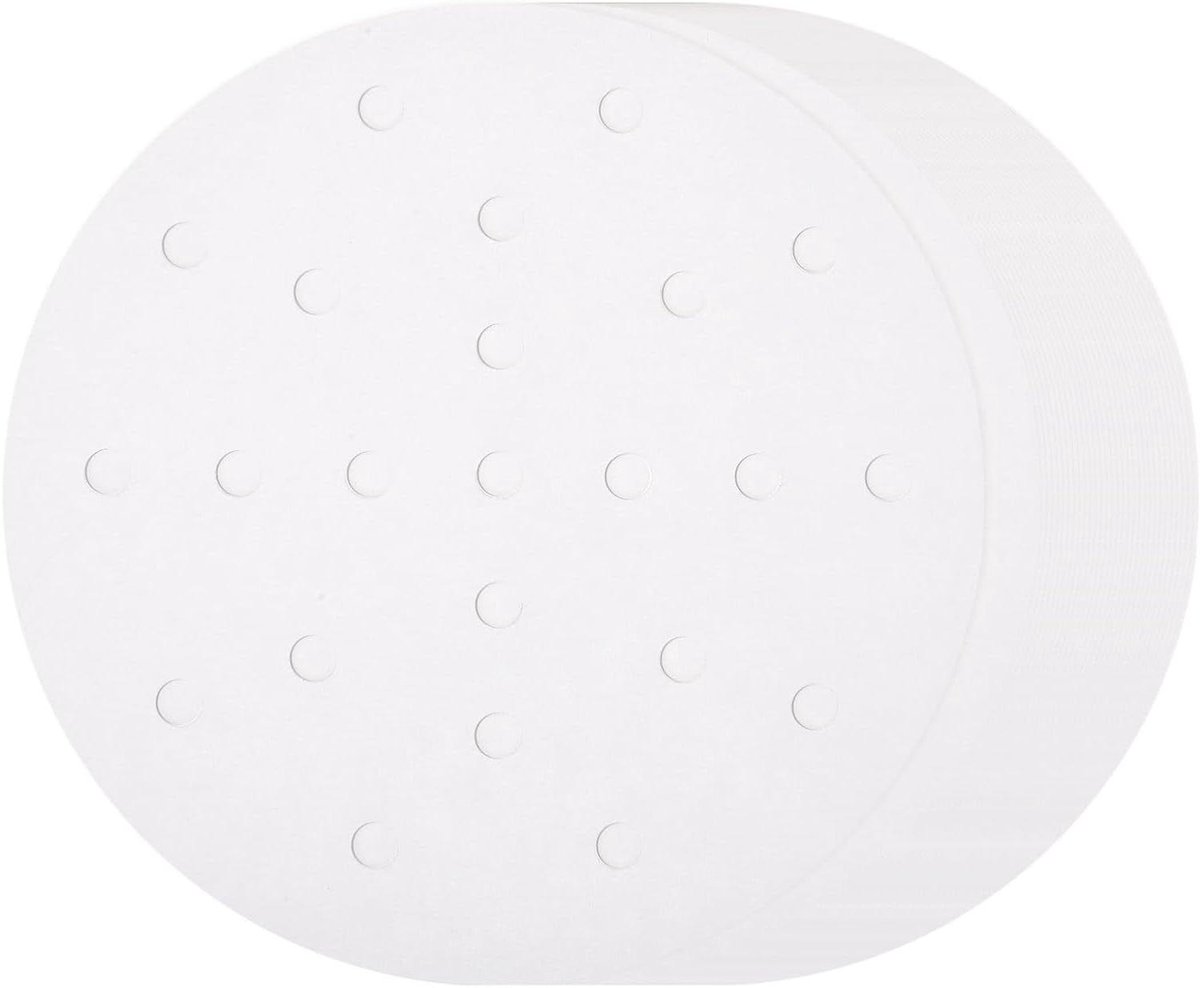 Airfryer Liners - Bakpapier Rond - Gemakkelijk Bakken - Geperforeerd Ontwerp - 100 Stuks - Wit