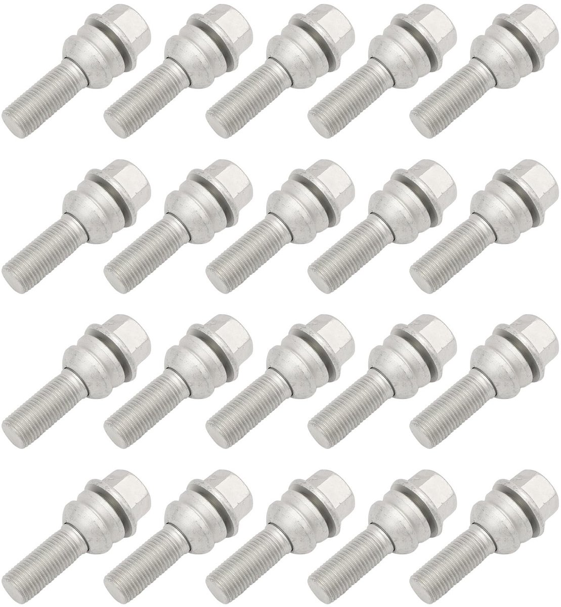 Dailygoods- Wielbouten Conisch - M14x1,5 - Staal - 66 mm - Zeskant - Compatibel met Q7/Cayenne/Panamera - Wielmoeren