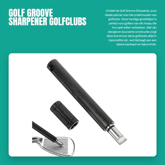 Dailygoods - Golf Groove Sharpener - Golfclubs Groefslijper - Verbeter je Backspin - Zwart - Golfclub Groefreiniger - Efficiënt en Duurzaam - Geschikt van Dailygoods — afbeelding 4