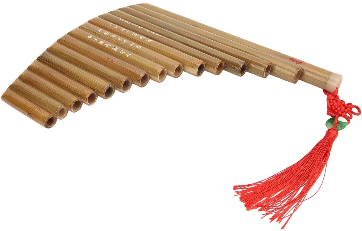 Dailygoods- Panfluit G-toets - Natuurlijk Bamboe - Milieuvriendelijk - Voor Beginners/Studenten - Traditioneel Chinees Instrument - 15 Pijpen - Fluit