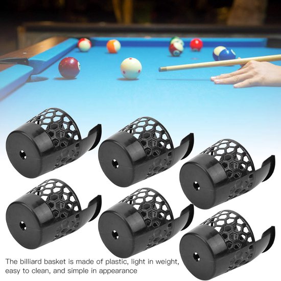 Biljart Zakken - Pooltafel Accessoires - Spel Organisatie - Handig Hangend Ontwerp - Set van 6 - Zwart — afbeelding 2