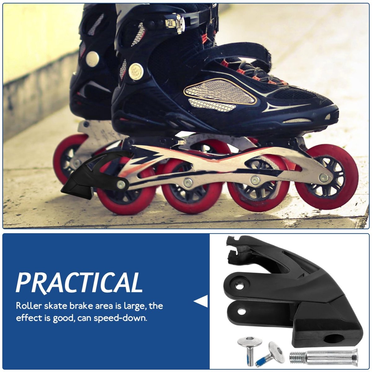 Dailygoods- Remset Robuuste Constructie - Rolschaatsstopper - Inline Skate Stopper - Reserveaccessoires - Eenvoudig te Installeren - Uitstekende Remprestaties - Rolschaatsrem