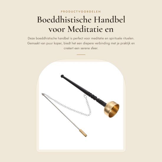 Dailygoods- Handbel Yinqing met Lange Steel - Boeddhistische Handbel - Meditatie Bel - Spirituele Rituelen - Duurzaam Koper - Rustgevende Sfeer - Meditatiebel van Dailygoods — afbeelding 5