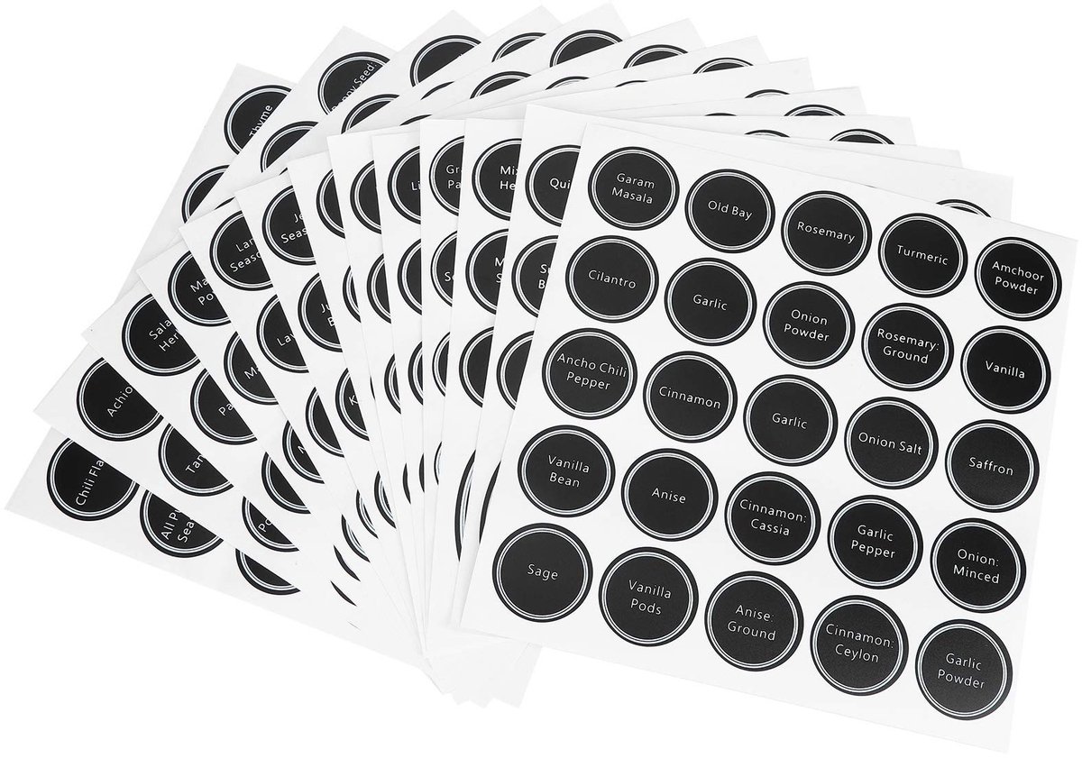 Dailygoods- Etiketten Ronde Zelfklevende - Herbruikbaar - Scheurbestendig - Voor Kruidenpotten - Voedselopslagflessen - Wijnflessen - 13 Stuks - Labelstickers