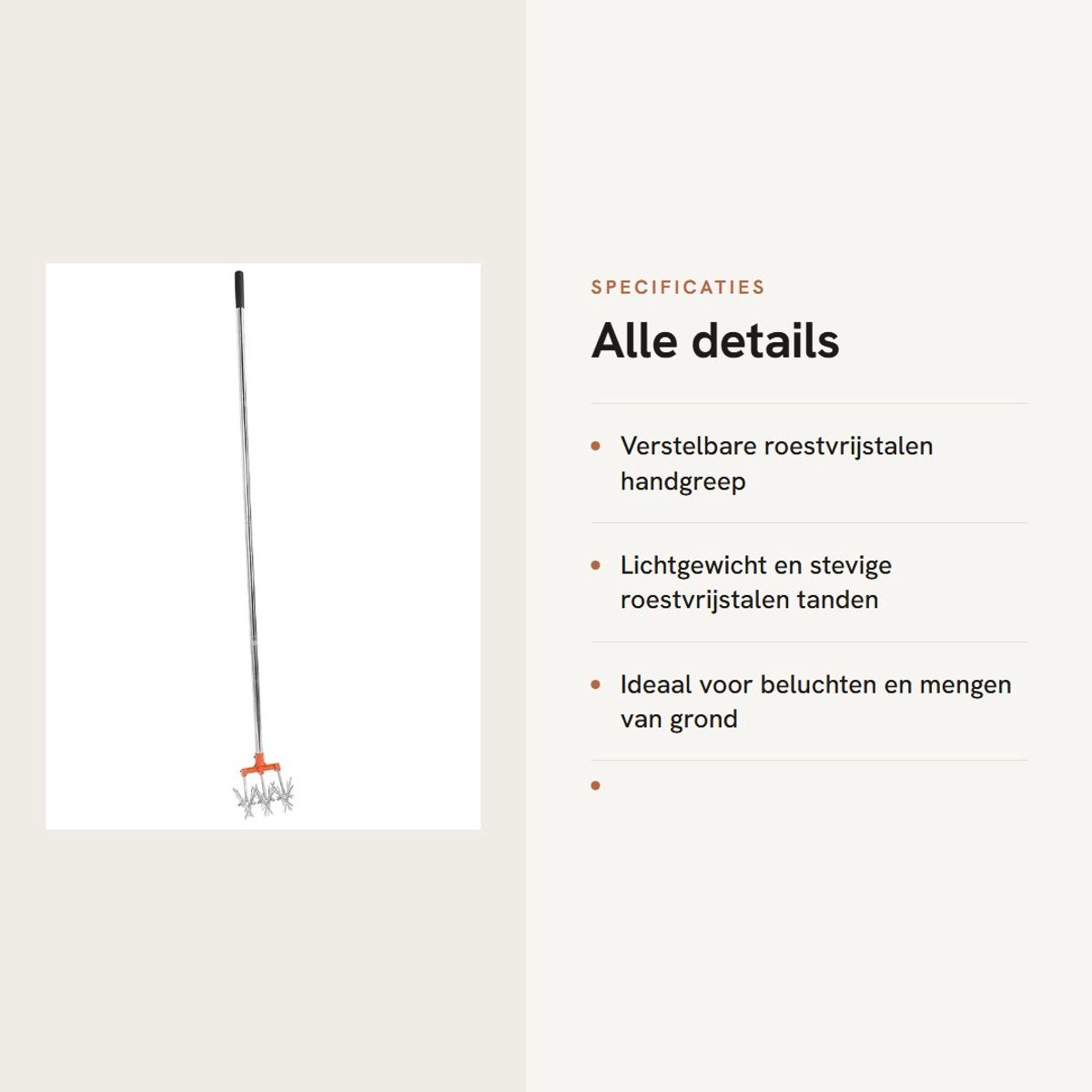 Dailygoods- Tiltrotator Multifunctioneel - Handgereedschap - Tuingereedschap - 3 Verwisselbare Waaiers - Verstelbare Roestvrijstalen Handgreep - Lichtgewicht en Stevige Tanden - Tuincultivator