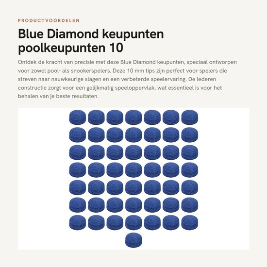 Dailygoods- Keupunten 50 Stuks - 10 mm Poolkeupunten - Plastic Opbergdoos - Lederen Constructie - Ruitvormig Ontwerp - Optimale Controle - Keutips van Dailygoods — afbeelding 4