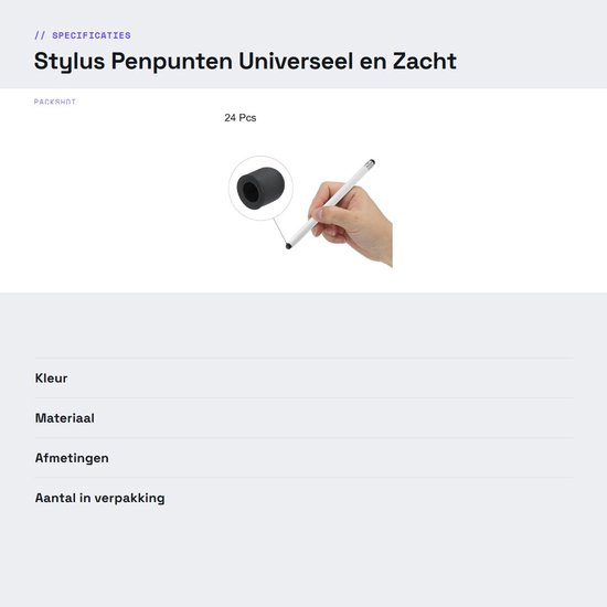 Dailygoods- Stylus Penpunten 24 Stuks - Universele Vervanging - 6 mm — afbeelding 3