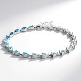 Cavill - Armband 925 Sterling Zilver - Witte, London & Zwitsers Blauwe Topaas 4,58 ct - Peervormig Edelsteen - Verstelbaar Elegant Design