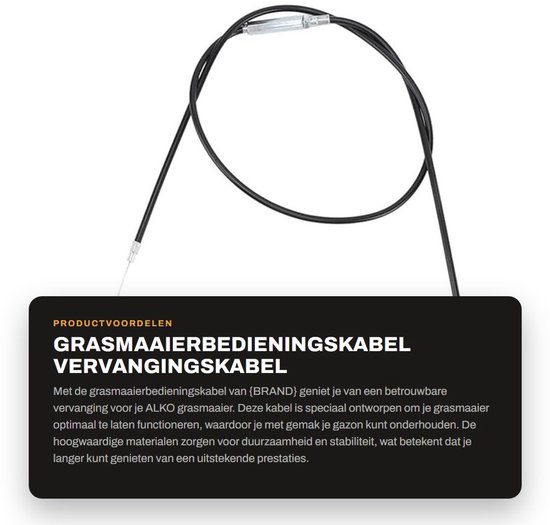 Dailygoods- Grasmaaierbedieningskabel 1,4 M - Vervanging - Tuingas - Tractiemotor - Hoogwaardig Rubber/Staal - Flexibel en Duurzaam - Bedieningskabel — afbeelding 5