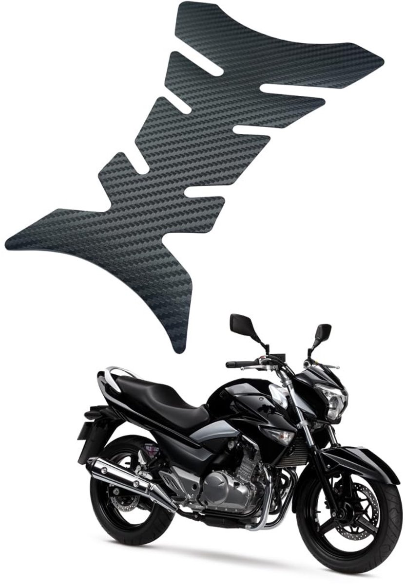 Dailygoods- Tank Sticker - Carbon Bescherming - Motor Accessoire - Tank Pad - Weerbestendig - 20.5 x 14 cm - Ultra-plak achterkant - Tankpad