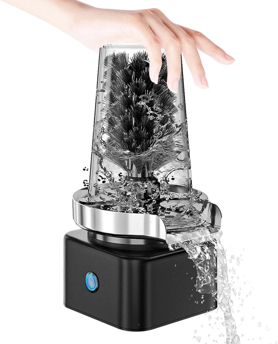 Automatische Glasreiniger - Glazenwasser - Snel Glazen Wassen - 360 Graden Reiniging - 600 Glazen Per Uur - Zilver