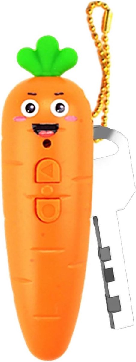 Geluid Opnemer Speelgoed - Opname Sleutelhanger - Kind Expressie - Leuk Wortel Design - 10 cm - Oranje