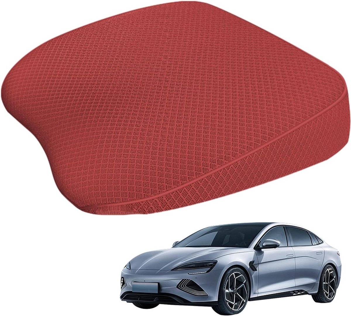 Stoelverhoger Auto - Autostoel Kussen - Veiliger Rijden - Traagschuim Vulling - 3.2 Inch Dik - Bordeauxrood