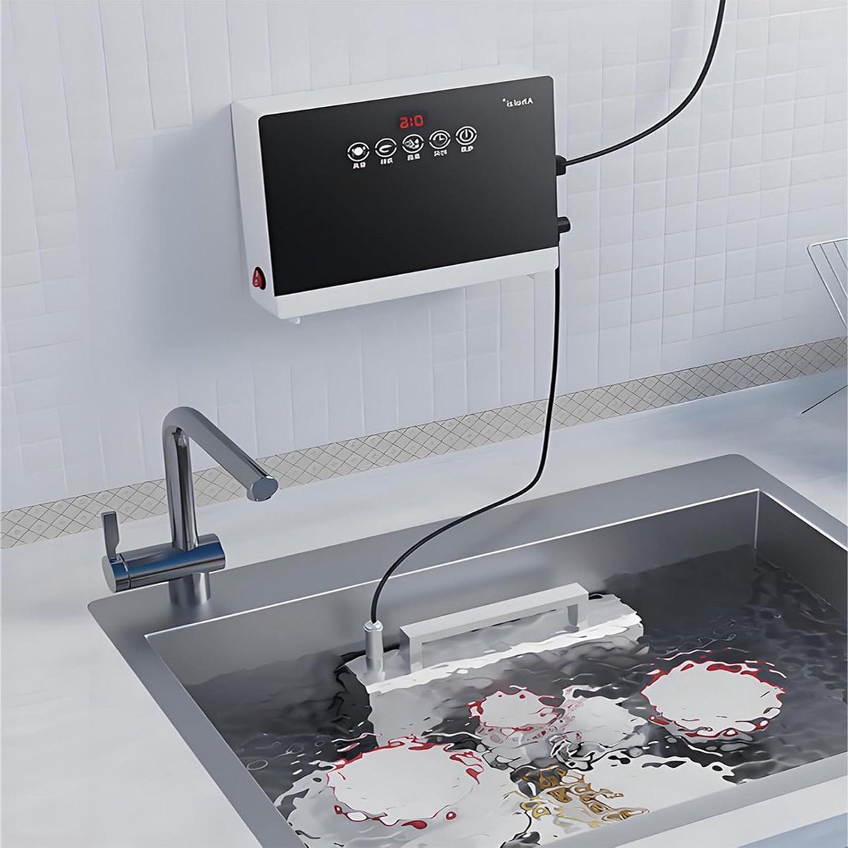 Draagbare Vaatwasser Compacte Afwasser Efficiënt Reinigen Geen Installatie Nodig Ruimtebesparend Ontwerp Roestvrij Staal