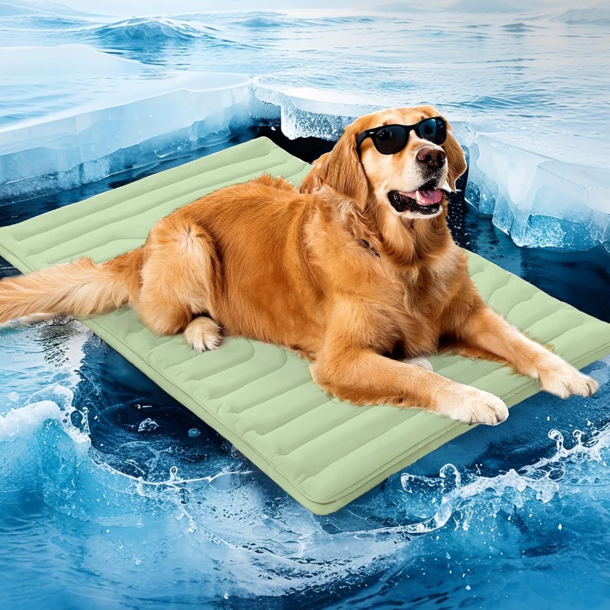 Hondenkoelmat - Draagbaar - 150x101cm - Zomerbed voor honden - Antislip - Wasbaar - Groen - XL