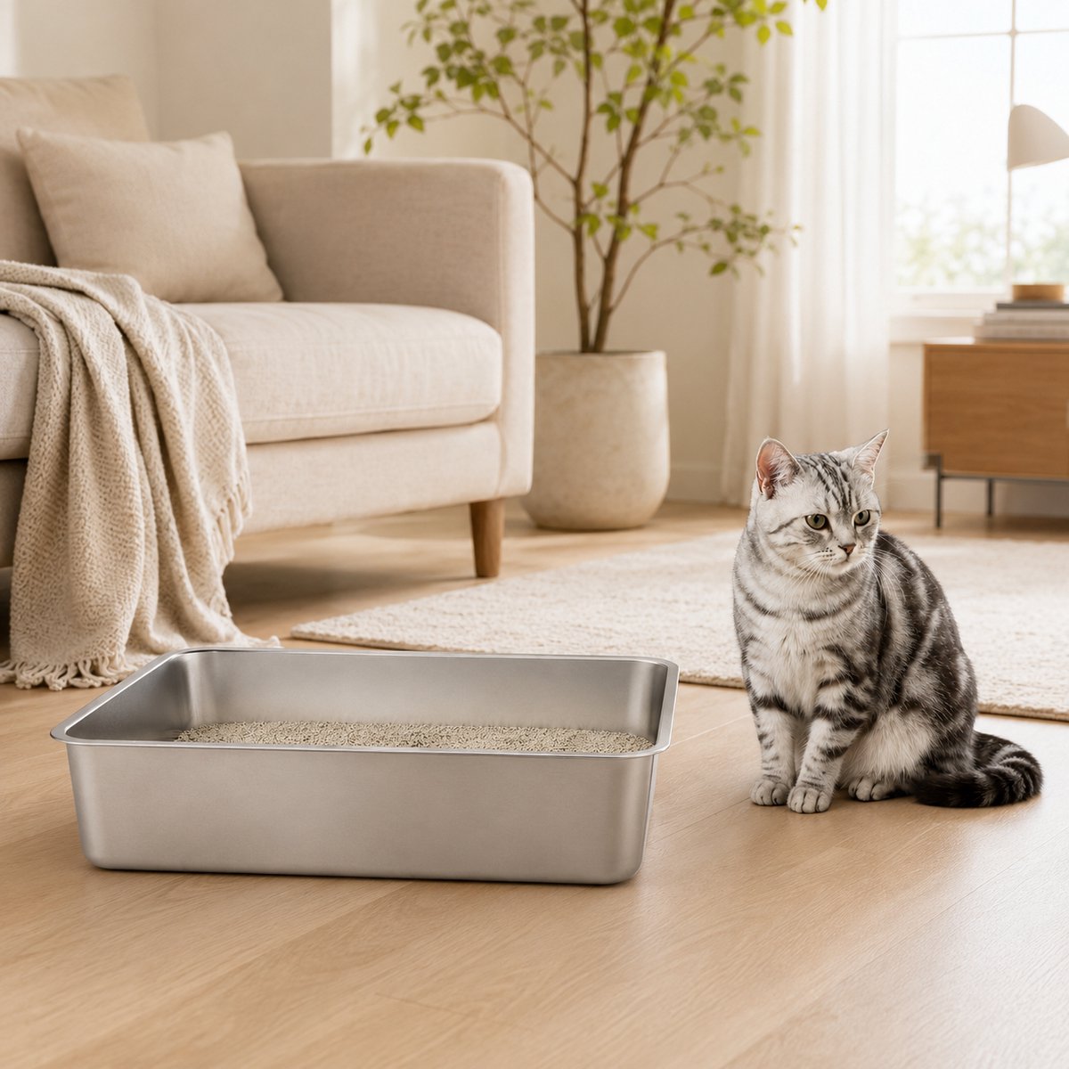 YYCHAN YYCHAN RVS Kattenbak - afbeelding 3