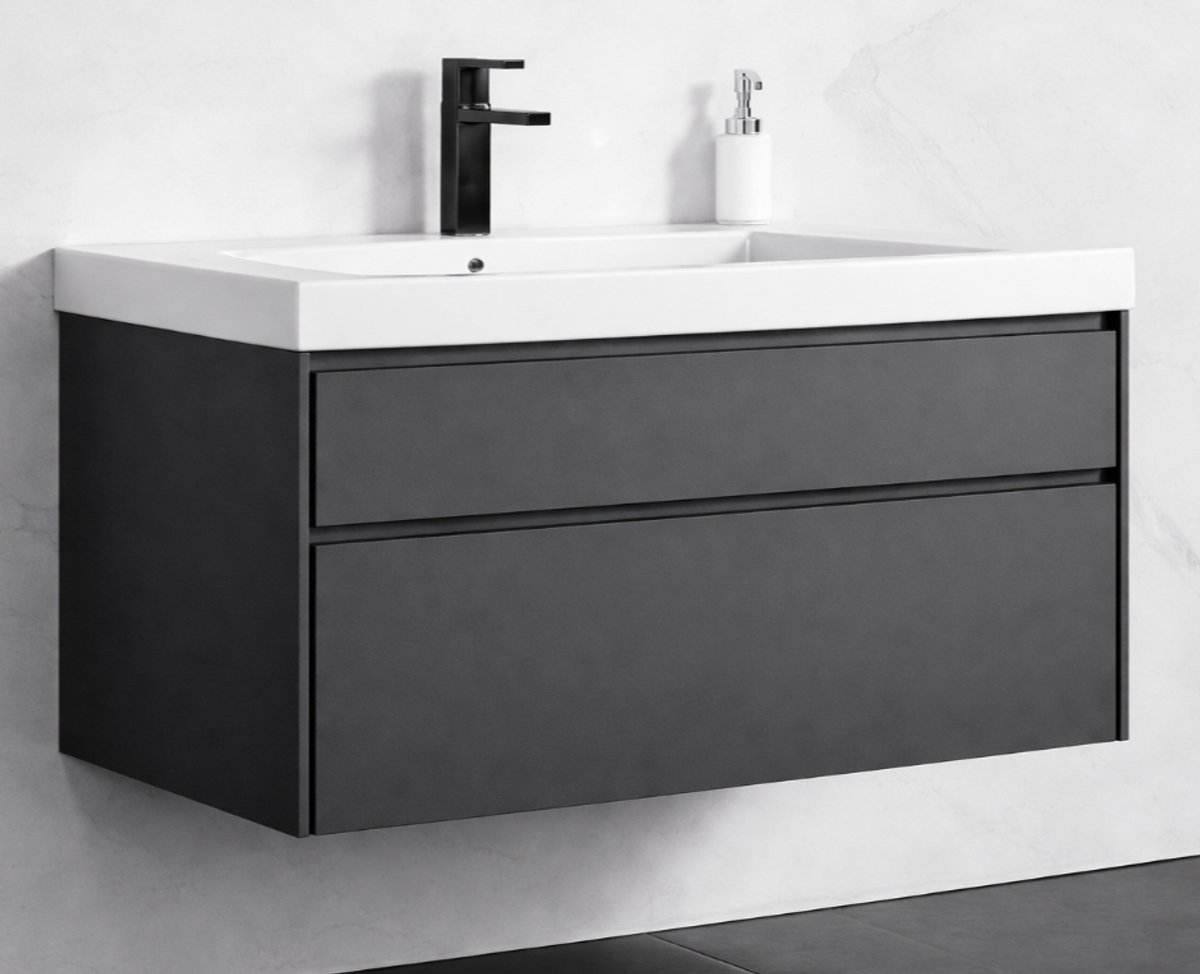LINEA UNO - Rani 100 - Donkergrijs - Badmeubel - - 301679