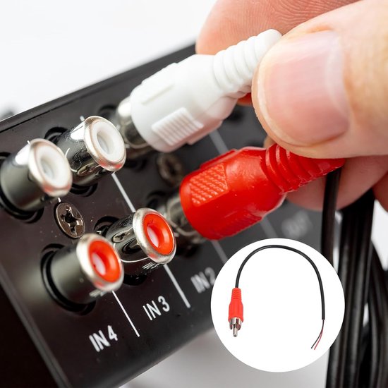Audio Kabel Set - Subwoofer Cinch - Home Theater - Stabiele Signaaloverdracht - 8 Stuks 20cm - Rood — afbeelding 2
