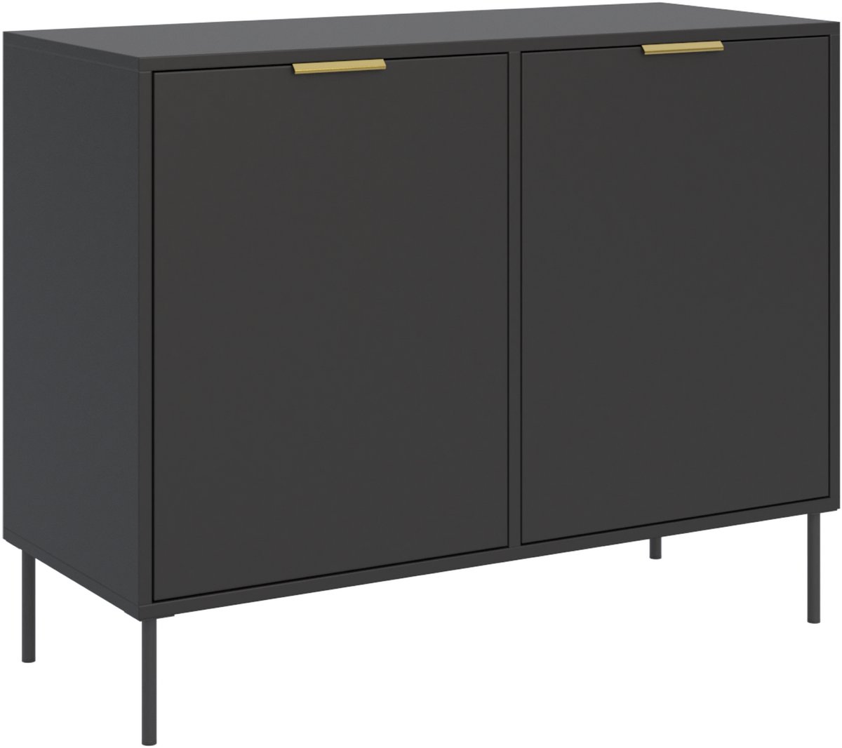 Selsey Vena - Dressoir met 2 deuren, Zwart, 100 cm