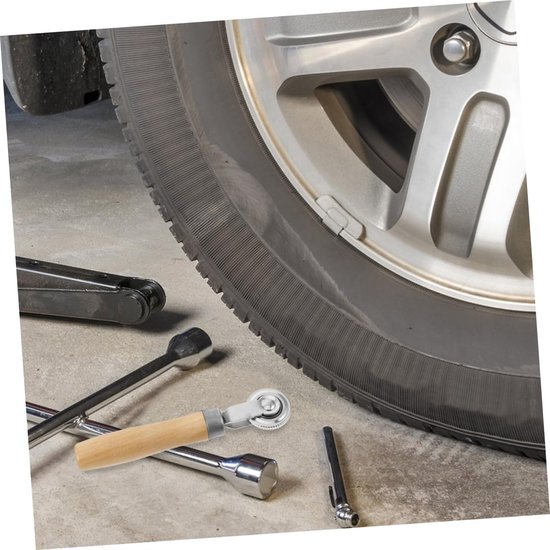 Banden Reparatieset - Bandenroller - Luchtlekken Dichten - Ergonomisch Houten Handvat - 18.5 cm - Licht Geel van Merkloos — afbeelding 5