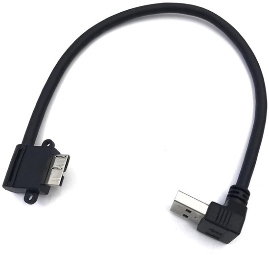 USB 3.0 Kabel - Micro B Kabel - Externe Schijf Aansluiten - 90 Graden Hoek - 1 Meter - Links — afbeelding 2
