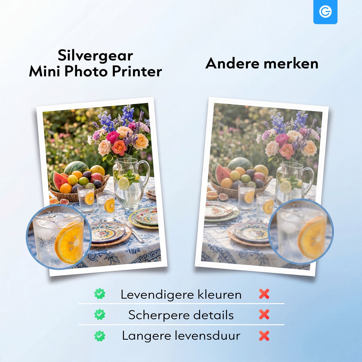 Mobiele Fotoprinter - Mini Printer voor Telefoon - Incl. Fotopapier - Draadloos & Bluetooth - Portable Photo Printer Phone - Pocket Thermal Printer - Kleur - Draagbaar Printer voor Smartphone - Foto Afdrukken - Draadloze Foto Afdrukker - Silvergear thumbnail 6
