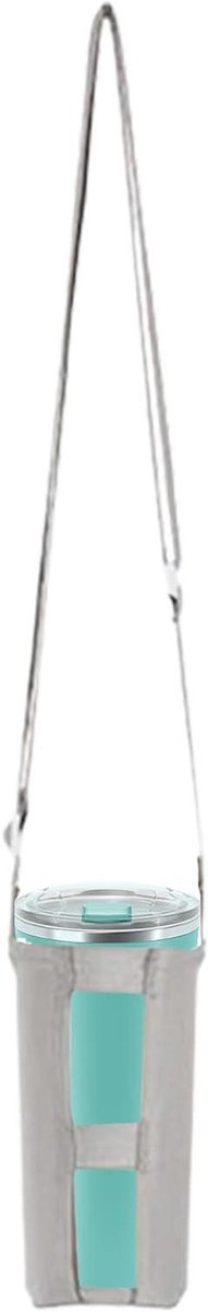Fleshouder Draagriem - Flessendrager - Comfortabel Dragen - Drukverdelend Systeem - 80 cm - Grijs
