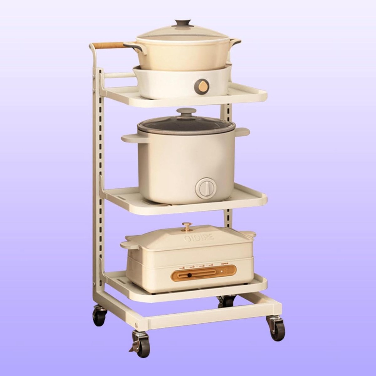 Magnetron Rek - Keuken Plank - Keuken Opslag - 3-laags Uitbreidbaar - 62-78 cm - Wit