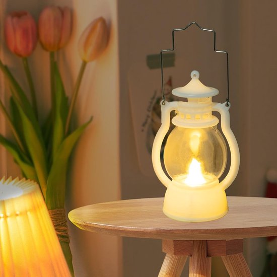 Led olielamp - Elektrische stormlamp - Sfeer creëren - Flikkerend vlam effect - 128 x 6 x 59 cm - Wit — afbeelding 3