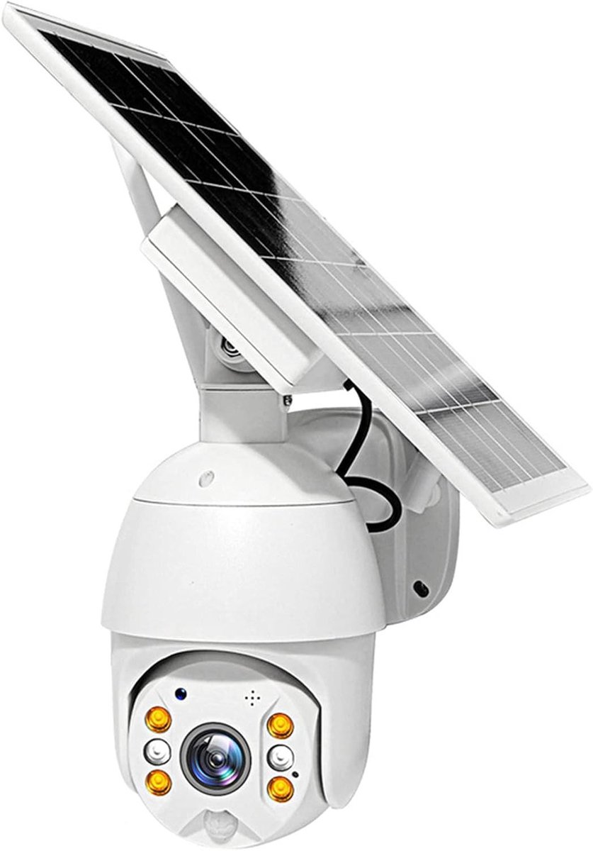Beveiligingscamera - WIFI Camera - Huisbewaking - Zonnepaneel Aangedreven - 1080p HD - Wit