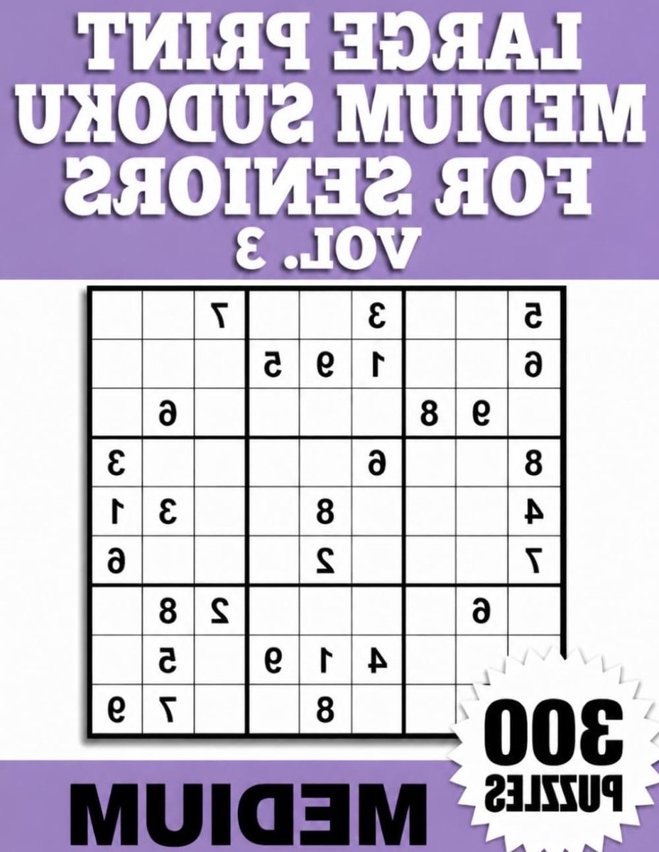 Large Print Medium Sudoku for Seniors Vol. 3: 300 Relaxing Puzzles with Complete Solutions