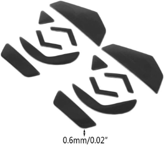 Muis Voeten Pads - Muis Skates Sticker - Soepeler Glijden - Afgeronde Gebogen Randen - 0.6MM Dikte - Zwart — afbeelding 5