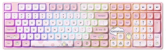 AKKO Pompompurin 5108B Plus RGB Draadloos Hotswap Mechanisch Roze Gaming Toetsenbord