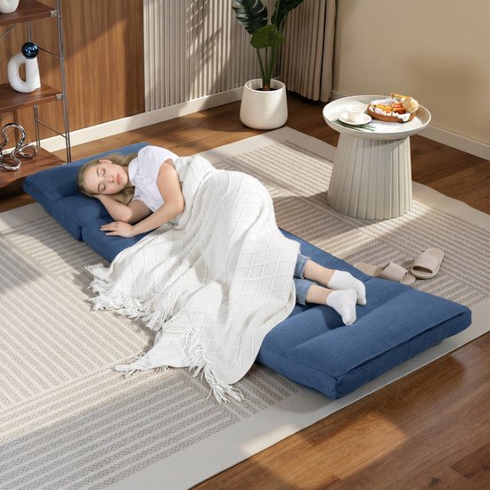 HOMCOM Vloerstoel - Polyester - 70x72x56cm - Blauw van HOMCOM — afbeelding 5