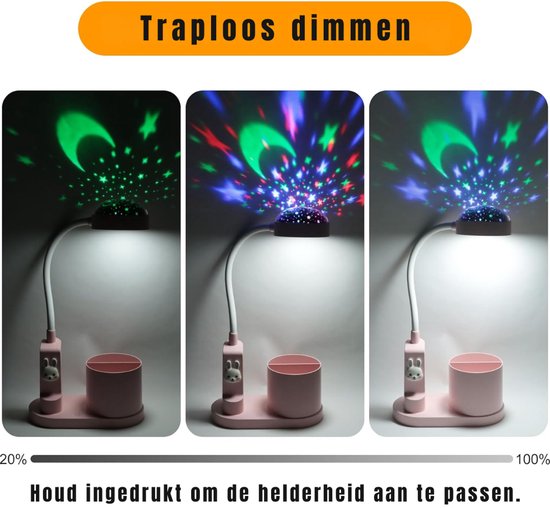 QUOVO® Bureaulamp Kinderkamer - Bureaulamp Roze - Tafellamp Kinderkamer - Roze - 12cm x 12cm x 15cm van QUOVO® — afbeelding 2
