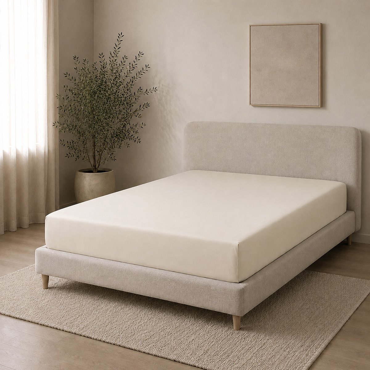 Amstelinen Hoeslaken 160x200 – Premium Hotelkwaliteit – TENCEL™ Lyocell Sateen – Classic Ivory – Twijfelaar – Koeler Slapen, Zacht, Ademend & Hypoallergeen