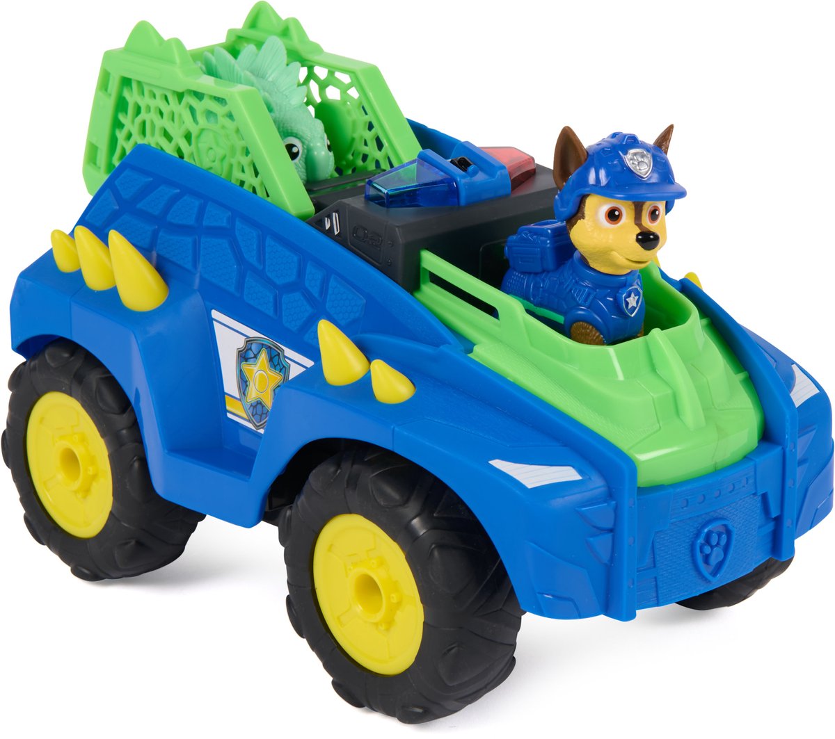 PAW Patrol - De Dino Film - Dino Tow & Dash RC - Eenvoudig op afstand te besturen voertuig met Chase- en Stegosaurus-actiefiguren — cadeau in Spellen & Speelgoed - foto 3