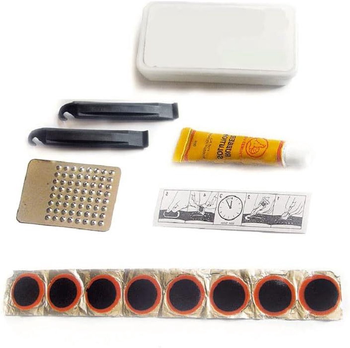 Fiets Reparatie Set - Band Plak Set - Onderweg Repareren - Zelfklevende Patches - Compact Formaat - Zwart