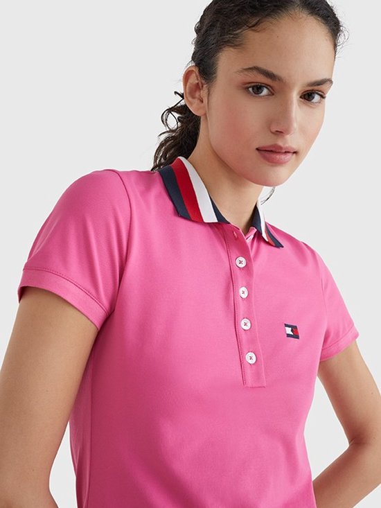 Tommy Hilfiger SS'22 Ribbon Tipped Polo Roze - S