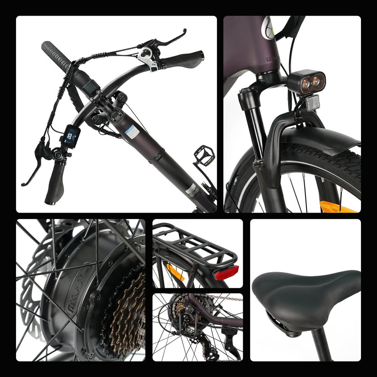 TTGO C3 Elektrische Stadsfiets - 120km, 36V 18AH thumbnail 3