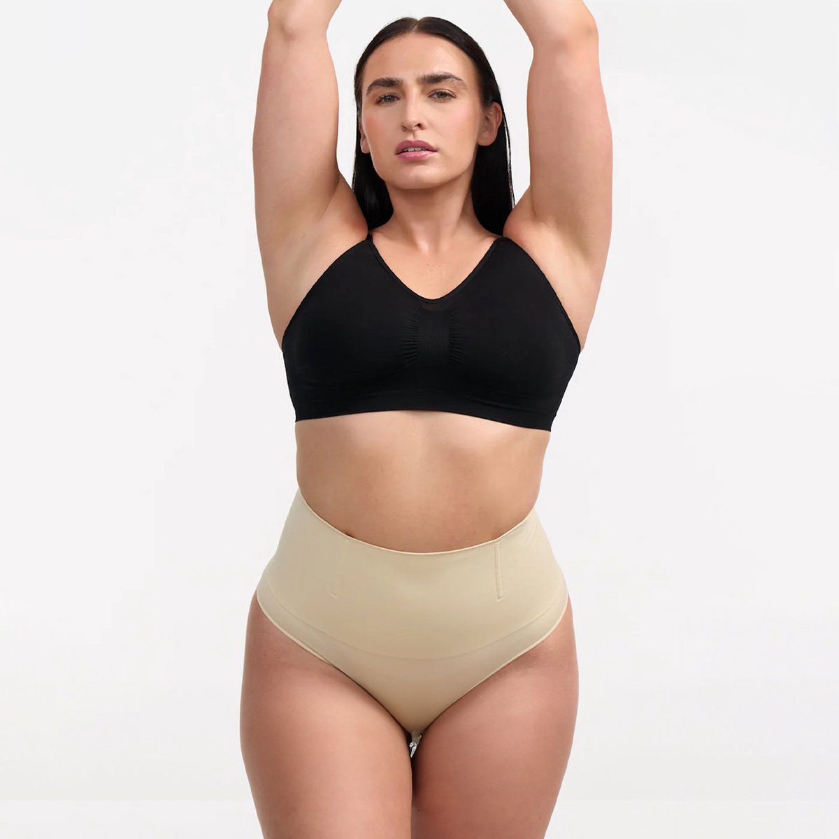 cfab - Corrigerende string met hoge taille - Beige - 5XL